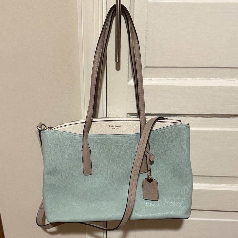 Kate Spade Mint and Taupe Laptop Tote